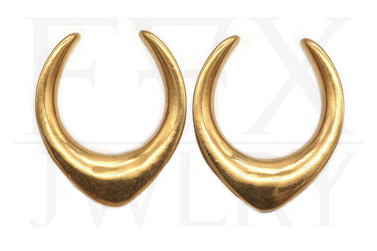 Long V-Shaped Saddle Hangers - Gold