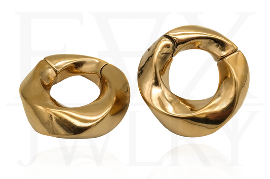 Golden Twisted Clicker Ear Weights