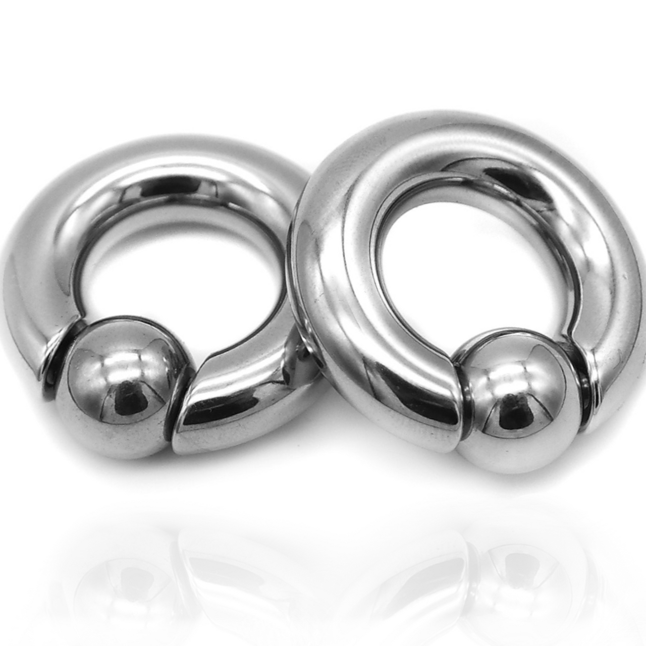 Silver Ball Closure Ring Ear Weights