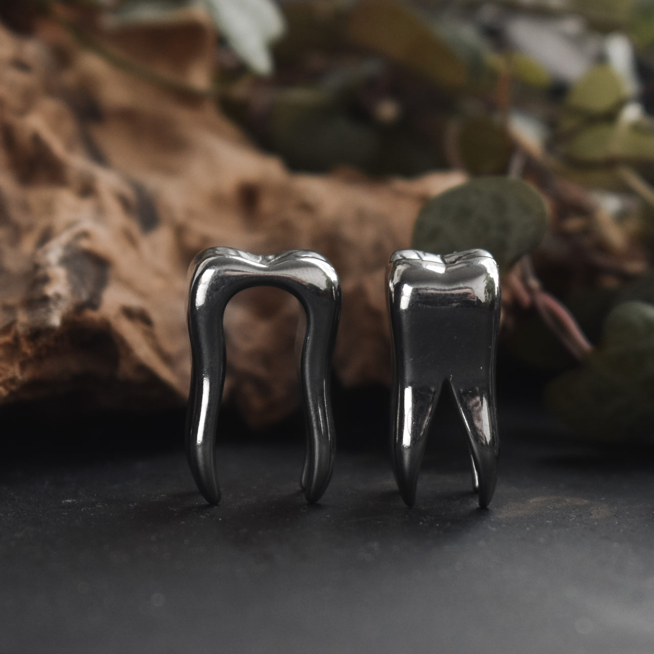 Silver Tooth Ear Weights