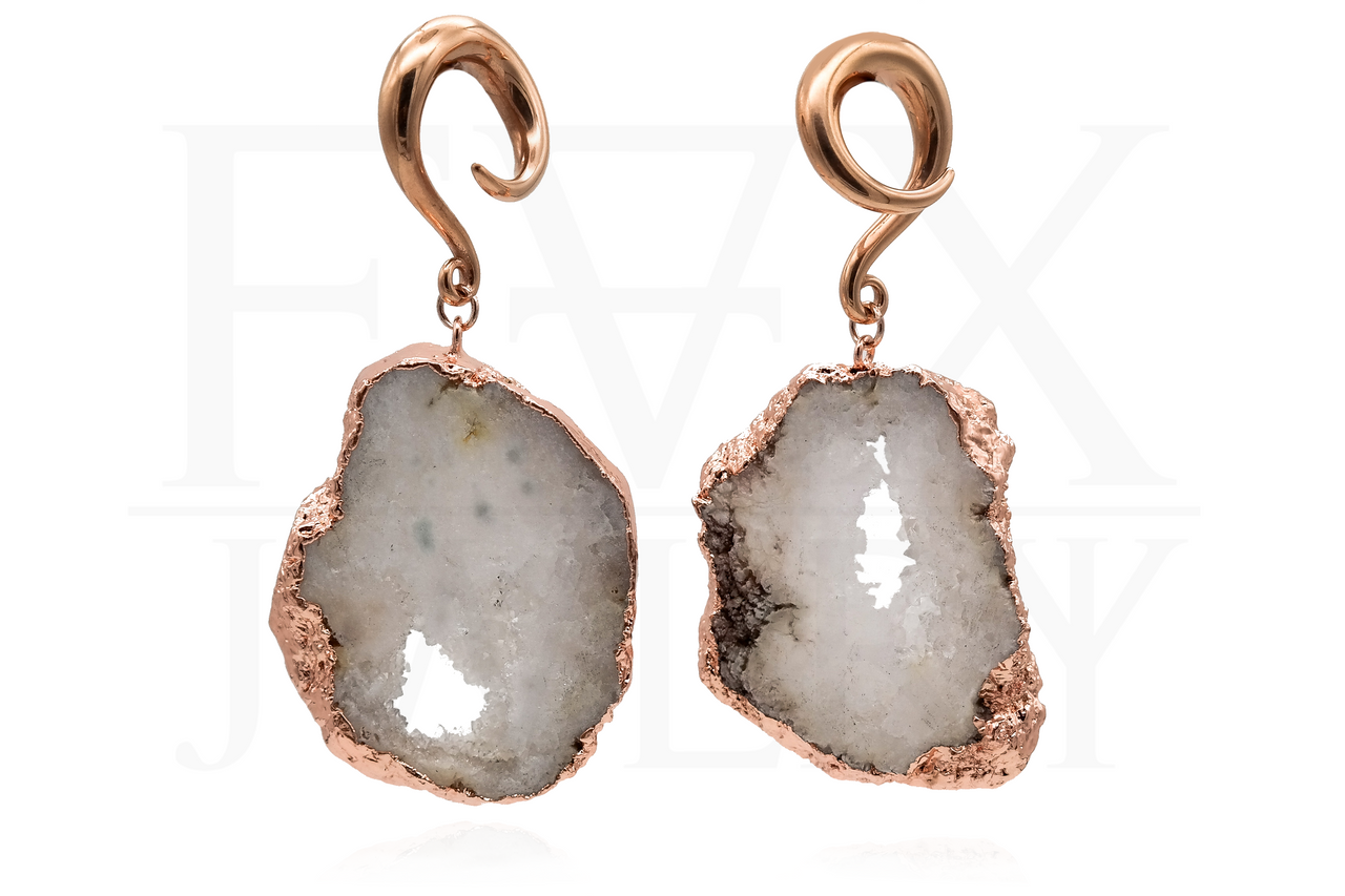 Rose Gold Crystal Ear Weights