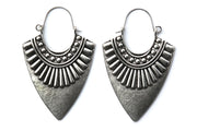 Silver Aztec Arrow Hoops #H46 - Fux Jewellery