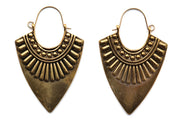 Golden Aztec Arrow Hoops #H47 - Fux Jewellery