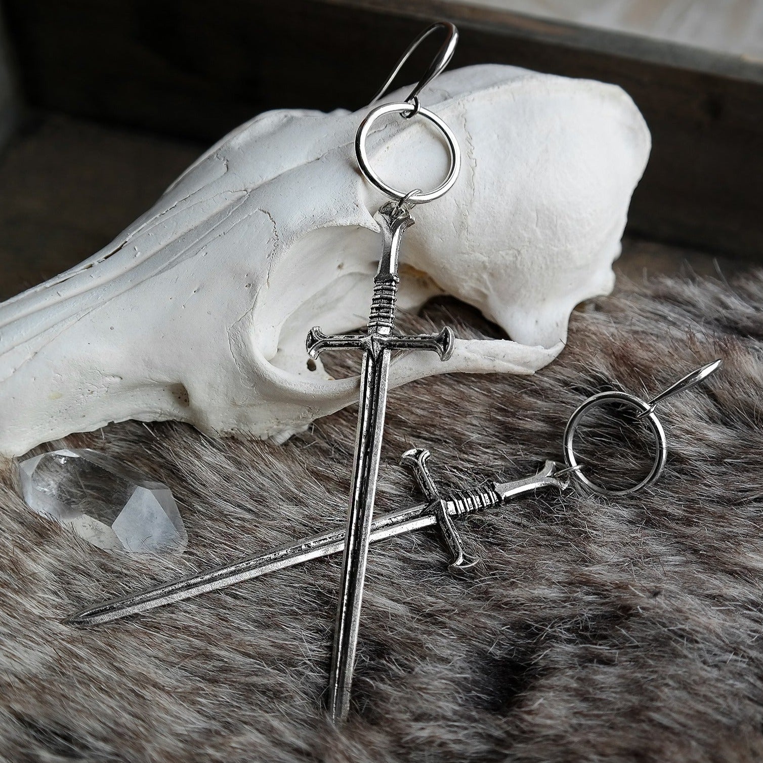 Silver Anduril Sword Earrings #E05 - Fux Jewellery
