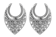 Silver Ornate Ear Hangers #EW33-S - Fux Jewellery